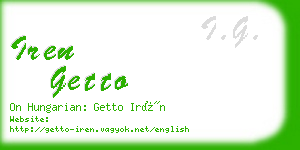 iren getto business card